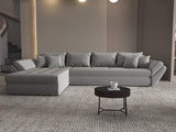 Colțar extensibil dumonde cu ladă de depozitare si sezut confortabil din spuma HR, Loana XL Royal Velvet Gri 335x185 cm Fabrica