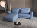 Colțar extensibil dumonde cu ladă de depozitare si sezut confortabil din spuma HR, Denver Enjoy Albastru 275x185 cm Fabrica