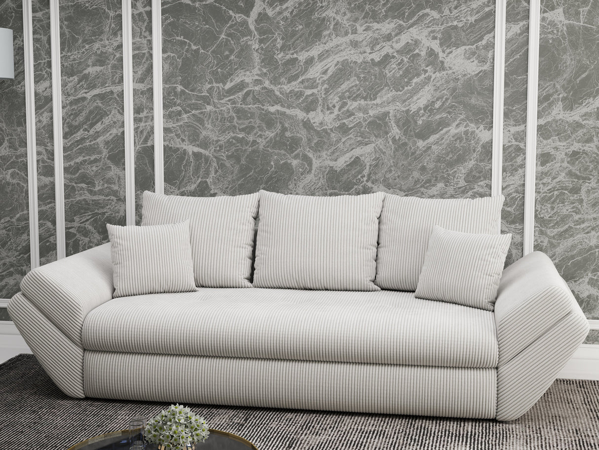 Canapea extensibilă dumonde cu ladă de depozitare si sezut confortabil din spuma HR, Loana Zoom Grey 250x100 cm Fabrica