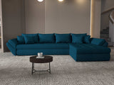 Colțar extensibil dumonde cu ladă de depozitare si sezut confortabil din spuma HR, Loana XL Enjoy Verde Petrol II 335x185 cm Fabrica