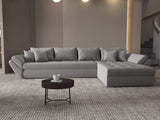 Colțar extensibil dumonde cu ladă de depozitare si sezut confortabil din spuma HR, Loana XL Royal Velvet Gri II 335x185 cm Fabrica