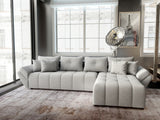 Colțar extensibil dumonde cu ladă de depozitare si sezut confortabil din spuma HR, Berlin XL Euphoria Grey 350x185 cm II Fabrica
