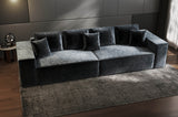 Canapea extensibilă dumonde cu ladă de depozitare si sezut confortabil din spuma HR, Dream Euphoria Gri Grafit 310x100 cm Fabrica