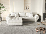Colțar extensibil dumonde cu ladă de depozitare si sezut confortabil din spuma HR, Loana Gri Zoom 270x185 cm Fabrica