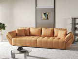 Canapea extensibilă dumonde cu ladă de depozitare si sezut confortabil din spuma HR, Berlin Portocaliu 300x100 cm Fabrica
