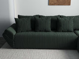 Colțar extensibil dumonde cu ladă de depozitare si sezut confortabil din spuma HR, Berlin XL Ambience Green II 350x185 cm Fabrica