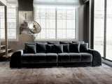 Canapea extensibilă dumonde cu 2 lăzi de depozitare si sezut confortabil din spuma HR, Verona Euphoria Gri Grafit 310x100 cm Fabrica