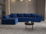 Colțar extensibil dumonde cu ladă de depozitare si sezut confortabil din spuma HR, Loana XL Royal Albastru 335x185 cm Fabrica