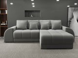 Colțar extensibil dumonde cu ladă de depozitare si sezut confortabil din spuma HR, Verona Royal Gri II 290x185 cm Fabrica