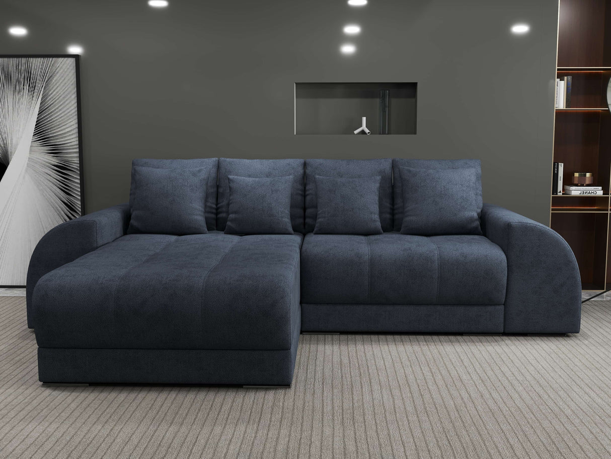 Colțar extensibil dumonde cu ladă de depozitare si sezut confortabil din spuma HR, Verona Enjoy Gri Antracit 290x185 cm Fabrica