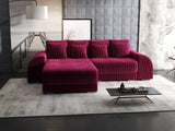 Colțar extensibil dumonde cu ladă de depozitare si sezut confortabil din spuma HR, Verona Zoom Rosu 290x185 cm Fabrica