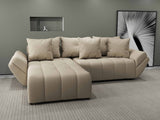 Colțar extensibil dumonde cu ladă de depozitare si sezut confortabil din spuma HR, Berlin Enjoy Beige 280x185 cm Fabrica