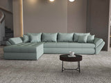 Colțar extensibil dumonde cu ladă de depozitare si sezut confortabil din spuma HR, Loana XL Enjoy Mint 335x185 cm Fabrica