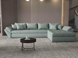 Colțar extensibil dumonde cu ladă de depozitare si sezut confortabil din spuma HR, Loana XL Enjoy Mint II 335x185 cm Fabrica