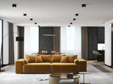 Canapea extensibilă dumonde cu ladă de depozitare si sezut confortabil din spuma HR, Marbela Royal Mustar XXL 295x100 cm fabrica