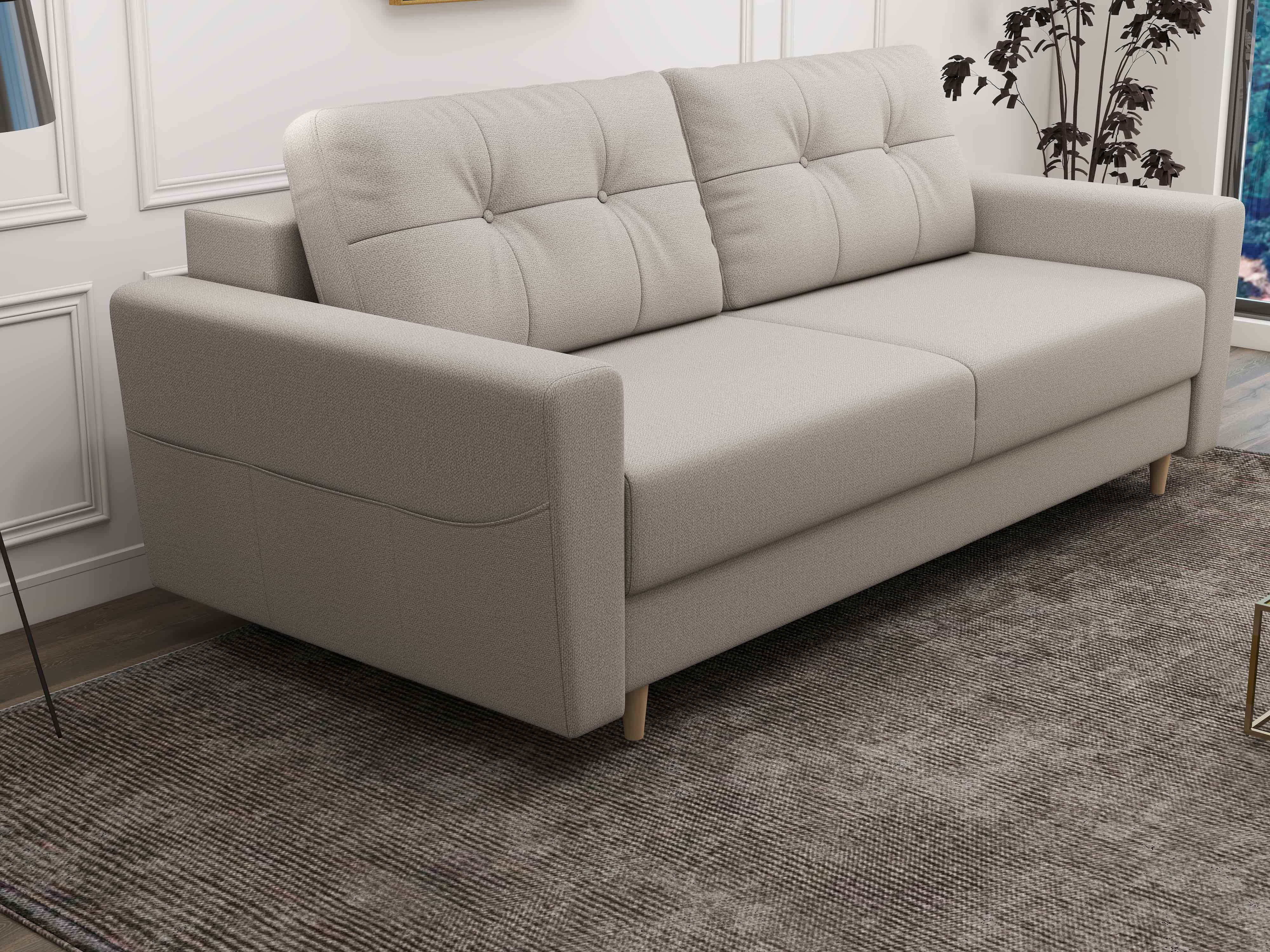 Canapea extensibilă dumonde cu ladă de depozitare si sezut confortabil din spuma HR, Summer Enjoy Bej 225x100 cm