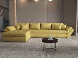 Colțar extensibil dumonde cu ladă de depozitare si sezut confortabil din spuma HR, Loana XL Enjoy Melon 335x185 cm Fabrica