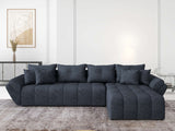 Colțar extensibil dumonde cu ladă de depozitare si sezut confortabil din spuma HR,Berlin XL Enjoy Lux Grey Antracit 350x185 cm II Fabrica