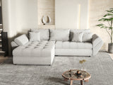 Colțar extensibil dumonde cu ladă de depozitare si sezut confortabil din spuma HR, Loana Gri Euphoria 270x185 cm Fabrica