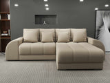 Colțar extensibil dumonde cu ladă de depozitare si sezut confortabil din spuma HR, Verona Enjoy Beige II 290x185 cm Fabrica