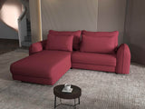 Colțar extensibil dumonde cu ladă de depozitare si sezut confortabil din spuma HR, Denver Enjoy Rosu 275x185 cm Fabrica