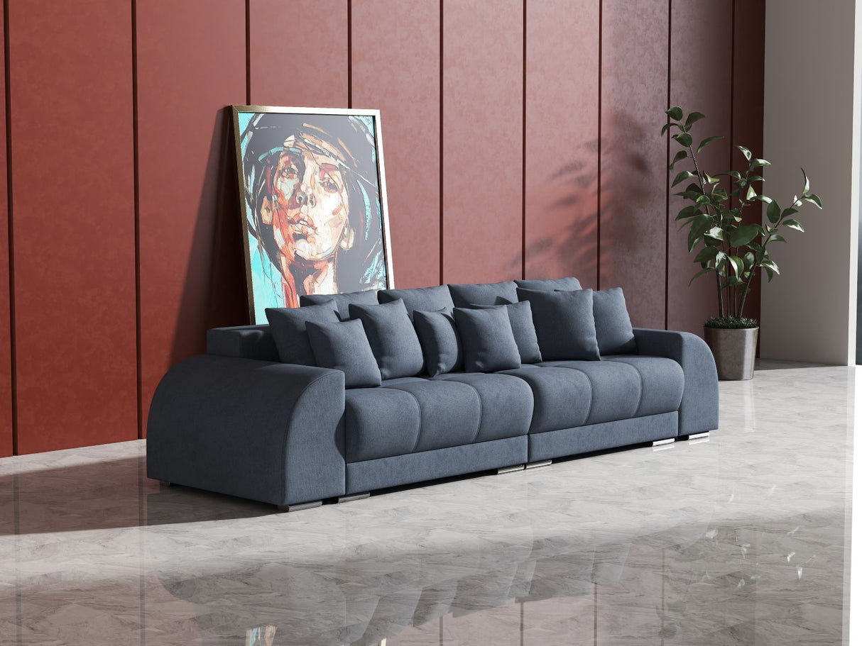 Canapea extensibilă dumonde cu 2 lăzi de depozitare si sezut confortabil din spuma HR, Big Sofa Verona Enjoy Lux Antracit 310x100 cm