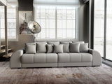 Canapea extensibilă dumonde cu 2 lăzi de depozitare si sezut confortabil din spuma HR, Big Sofa Verona Enjoy Lux Light Grey 310x100 cm Fabrica