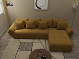 Colțar extensibil dumonde cu ladă de depozitare si sezut confortabil din spuma HR, Berlin XL Zoom Mustar 350x185 cm II Fabrica