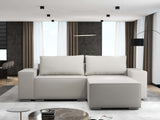 Colțar extensibil dumonde cu ladă de depozitare si sezut confortabil din spuma HR, Dream Enjoy Bej 290x185 cm II Fabrica