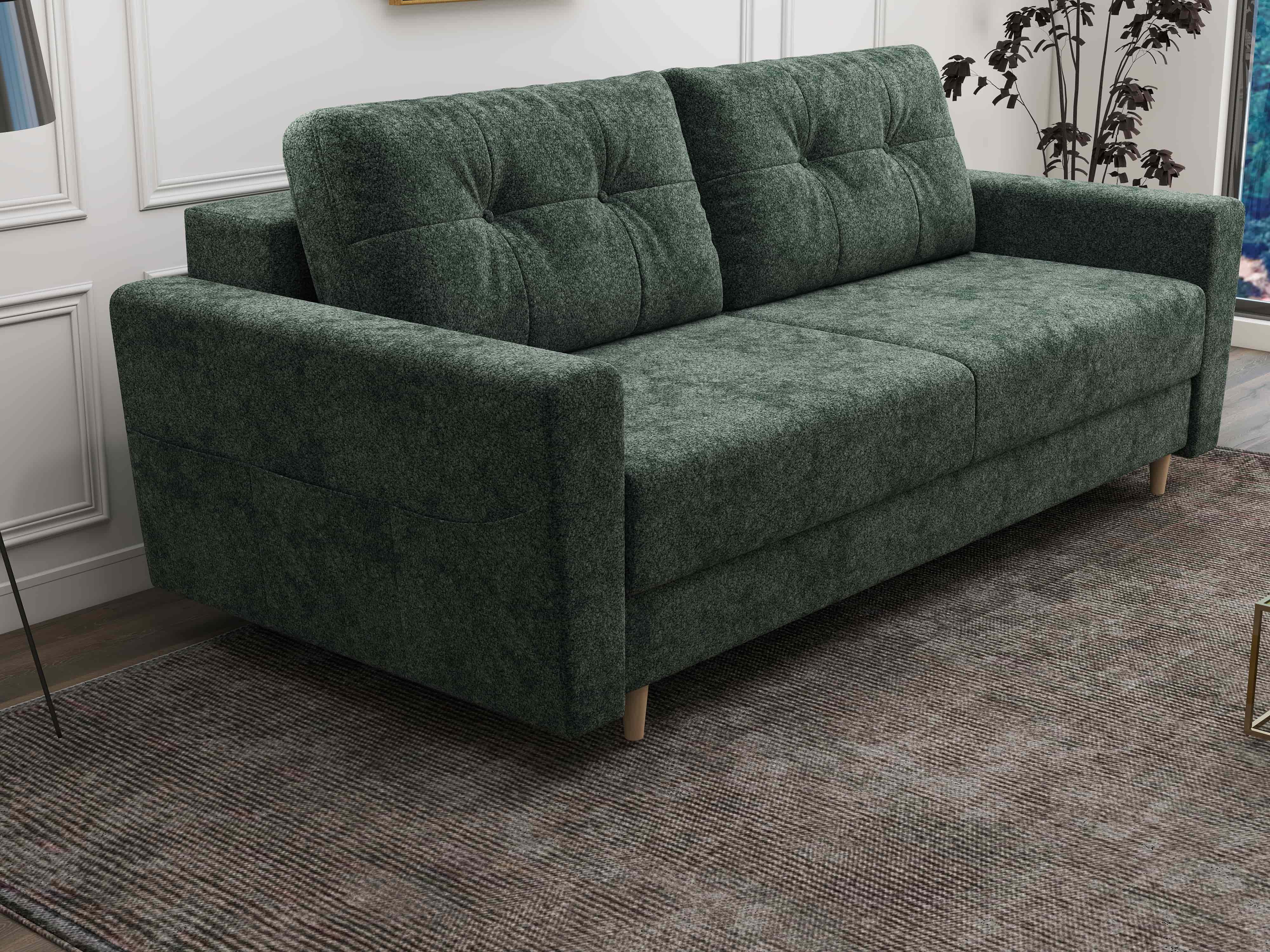 Canapea extensibilă dumonde cu ladă de depozitare si sezut confortabil din spuma HR, Summer Euphoria Verde 225x100 cm
