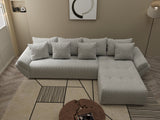 Colțar extensibil dumonde cu ladă de depozitare si sezut confortabil din spuma HR, Berlin XL Zoom Pearl 350x185 cm II