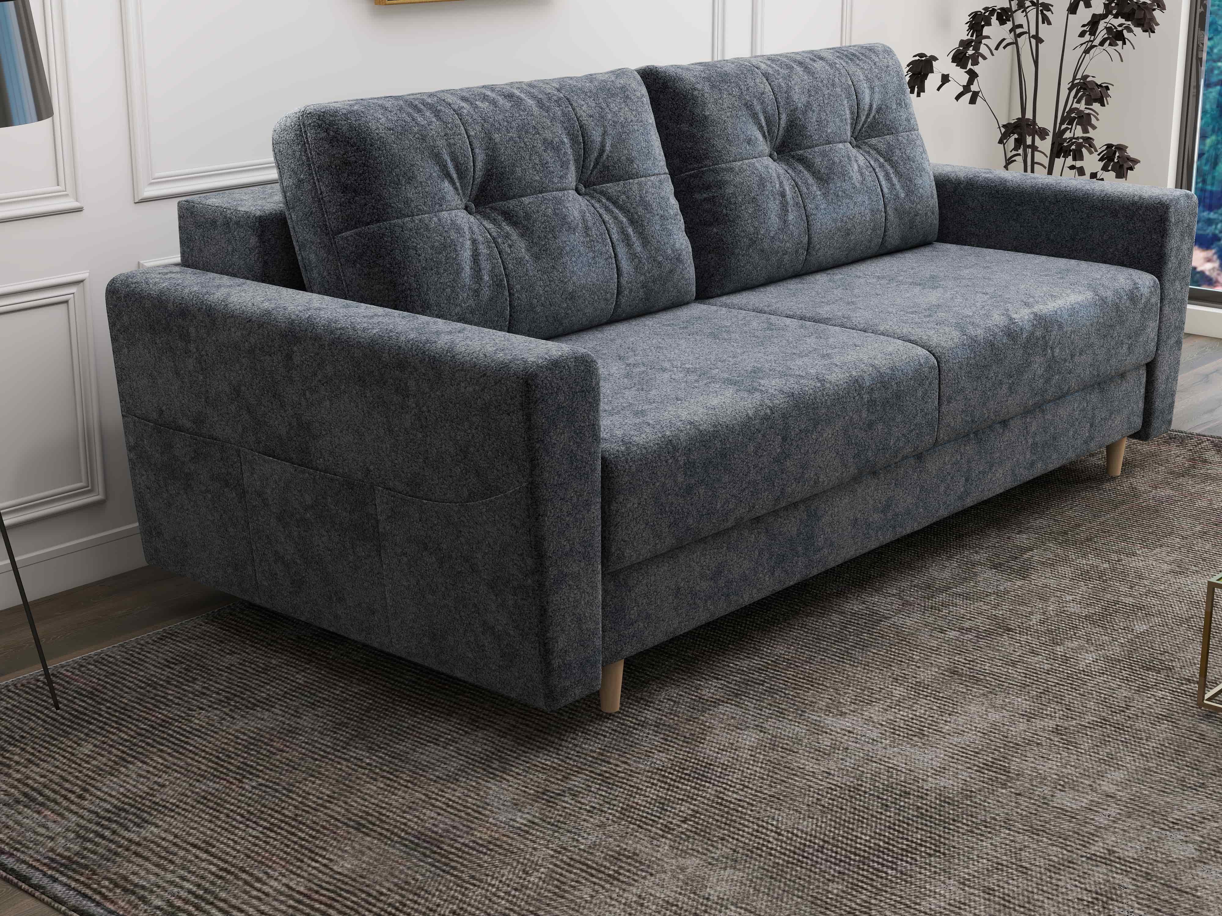 Canapea extensibilă dumonde cu ladă de depozitare si sezut confortabil din spuma HR, Summer Euphoria Gri Grafit 225x100 cm