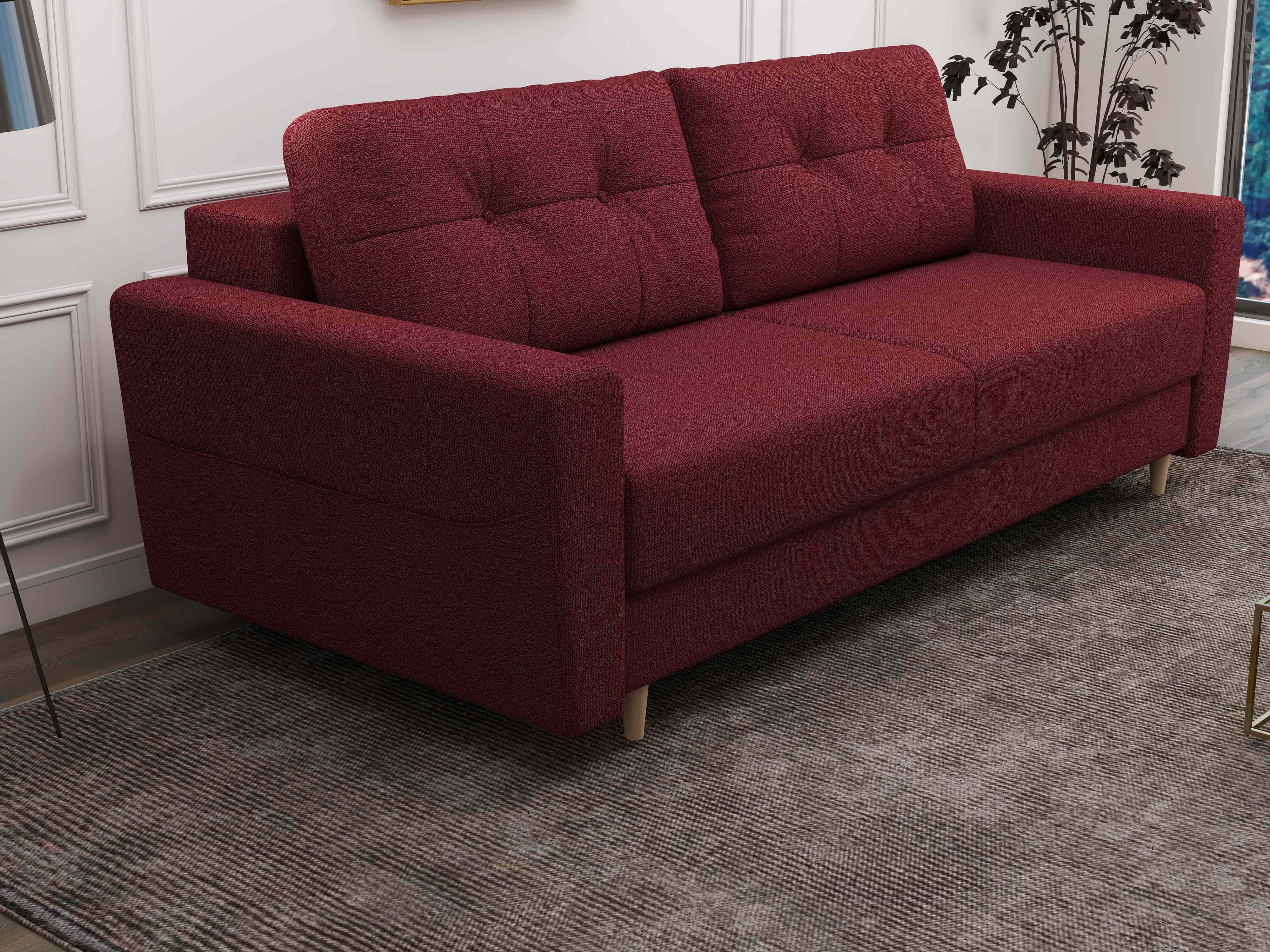 Canapea extensibilă dumonde cu ladă de depozitare si sezut confortabil din spuma HR, Summer Enjoy Rosu 225x100 cm