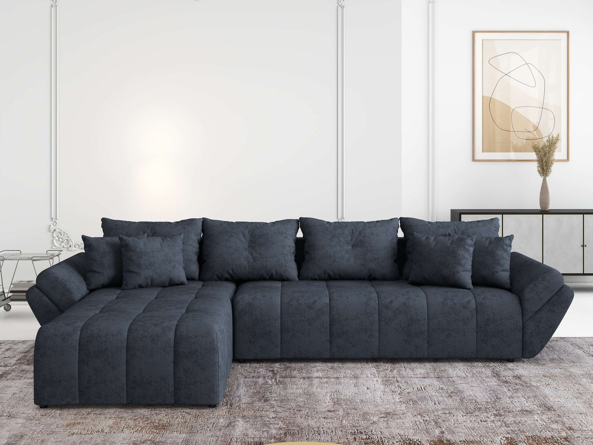 Colțar extensibil dumonde cu ladă de depozitare si sezut confortabil din spuma HR, Berlin XL Enjoy Lux Grey Antracit 350x185 cm Fabrica
