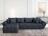 Colțar extensibil dumonde cu ladă de depozitare si sezut confortabil din spuma HR, Berlin XL Enjoy Lux Grey Antracit 350x185 cm Fabrica