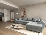 Colțar extensibil dumonde cu ladă de depozitare si sezut confortabil din spuma HR, Loana XL Zoom Mint II 335x185 cm Fabrica