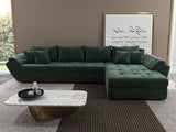 Colțar extensibil dumonde cu ladă de depozitare si sezut confortabil din spuma HR, Loana XL Euphoria Verde II 335x185 cm Fabrica