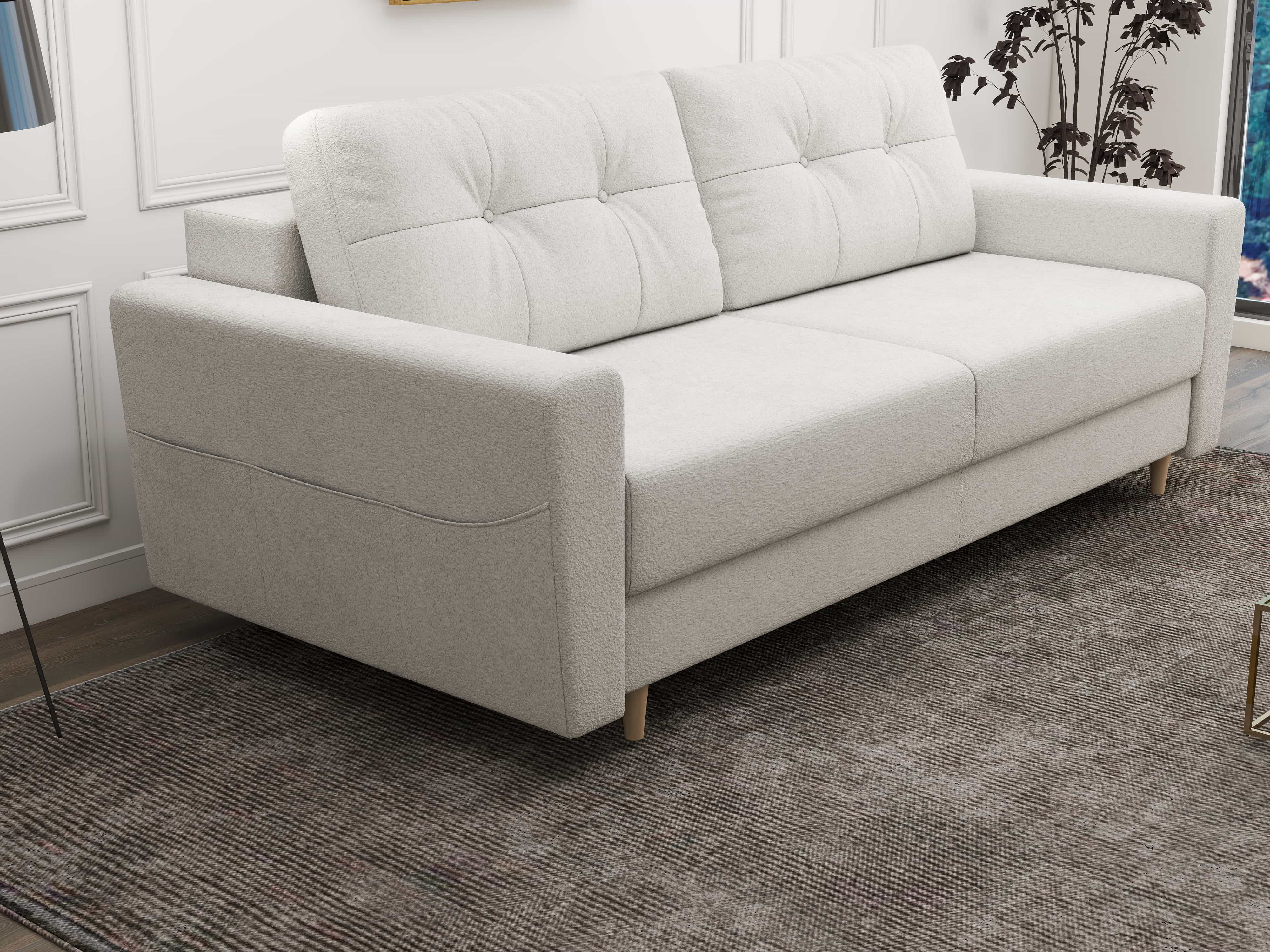 Canapea extensibilă dumonde cu ladă de depozitare si sezut confortabil din spuma HR, Summer Euphoria Alb 225x100 cm