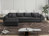Colțar extensibil dumonde cu ladă de depozitare si sezut confortabil din spuma HR, Loana XL Enjoy Gri Grafit 335x185 cm Fabrica