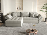 Colțar extensibil dumonde cu ladă de depozitare si sezut confortabil din spuma HR, Loana Royal Grey 270x185 cm Fabrica