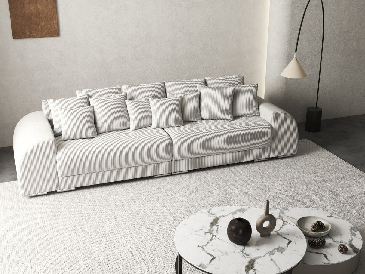 Canapea extensibilă dumonde cu 2 lăzi de depozitare si sezut confortabil din spuma HR, Verona Zoom Light Grey 310x100 cm Fabrica