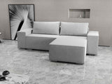 Colțar extensibil dumonde cu ladă de depozitare si sezut confortabil din spuma HR, Dream Euphoria Gri 290x185 cm II Fabrica