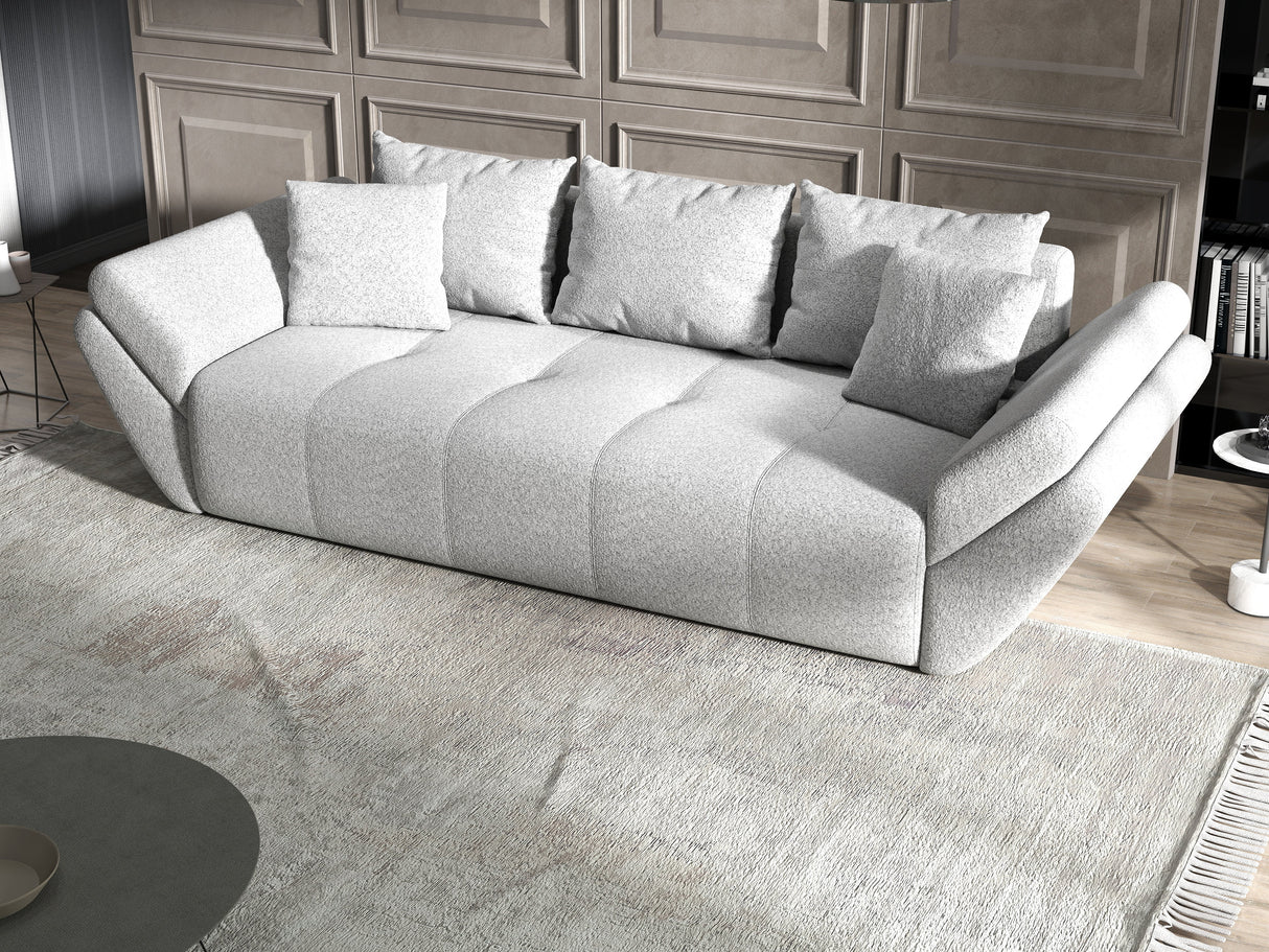 Canapea extensibilă dumonde cu ladă de depozitare si sezut confortabil din spuma HR, Euphoria Grey 250x100 cm Fabrica