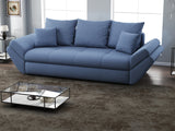Canapea extensibilă dumonde cu ladă de depozitare si sezut confortabil din spuma HR, Loana Blue 250x100 cm Fabrica