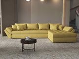 Colțar extensibil dumonde cu ladă de depozitare si sezut confortabil din spuma HR, Loana XL Enjoy Melon II 335x185 cm Fabrica