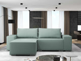 Colțar extensibil dumonde cu ladă de depozitare si sezut confortabil din spuma HR, Dream Enjoy Verde Mint 290x185 cm Fabrica