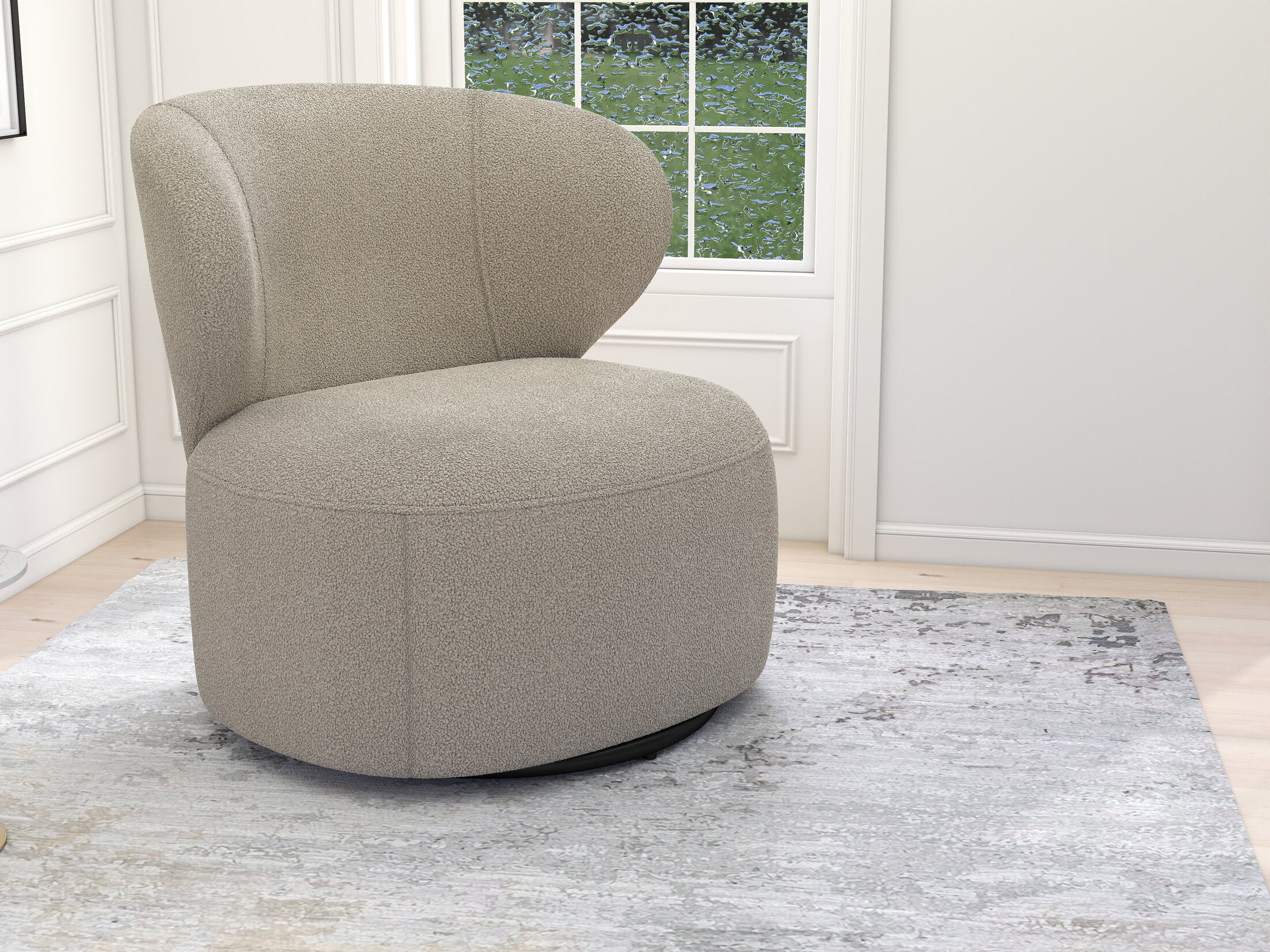 Fotoliu dumonde tapitat Bej modern Monza 73x76cm