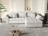 Colțar extensibil dumonde cu ladă de depozitare si sezut confortabil din spuma HR, Loana Gri Euphoria II 270x185 cm Fabrica
