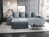 Colțar extensibil dumonde cu ladă de depozitare si sezut confortabil din spuma HR, Verona Zoom Gri Mint 290x185 cm Fabrica