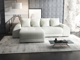 Colțar extensibil dumonde cu ladă de depozitare si sezut confortabil din spuma HR, Verona Ambience Alb 290x185 cm Fabrica